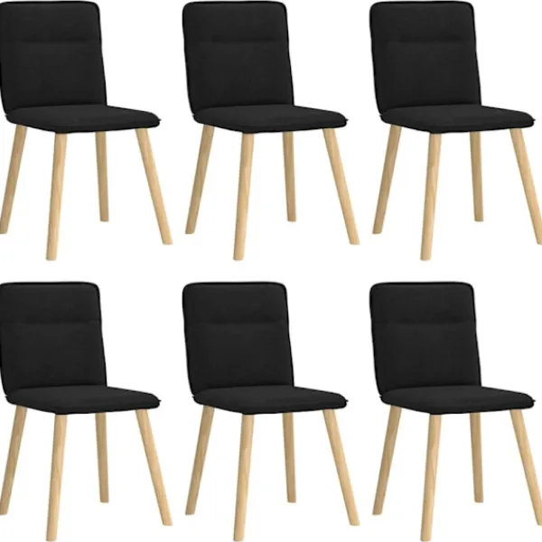 vidaXL Matgrupper>Matstolar 6 st svart tyg