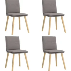 vidaXL Matgrupper>Matstolar 4 st taupe tyg