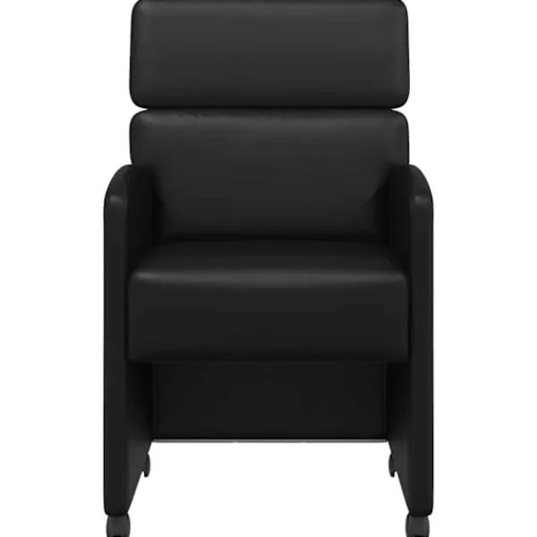 vidaXL Kontorsmöbler>Matstolar med hjul 2 pcs Svart 58 x 65 x 98 cm Konstläder