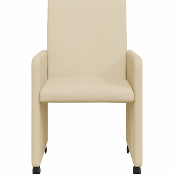 vidaXL Stolar>Matstolar med hjul med hjul 2 pcs Kräm 57 x 66 x 94 cm tyg