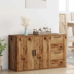 vidaXL Sideboards>med låda Gammalt trä 100 x 33 x 59.5 cm Konstruerat trä
