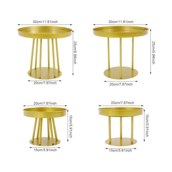 OEM Balkongmöbler>Metallblomsterställ, Modern Design, Mångsidig Användning,Guld, S