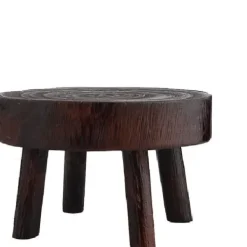 Pallar>Mini naturlig trä rund pall, blomkrukhållare, trädgårdspall, - 3,5" lång brun