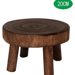 Pallar>Mini naturlig trä rund pall, blomkrukhållare, trädgårdspall, - 3,5" lång brun