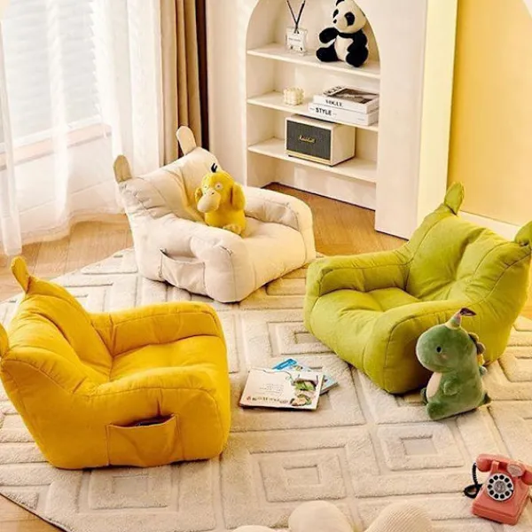 Gåva Sittsäckar>Minimalistisk barnsoffa, liten sofffåtölj, läshörna för baby - FF - Grön