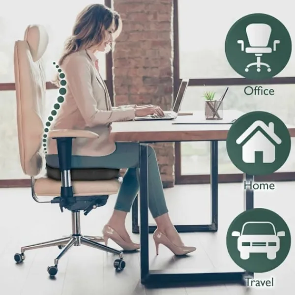 Stolar>Minneskum Ergonomisk sittdyna kontor bil 45x35x7cm-WELLNGS