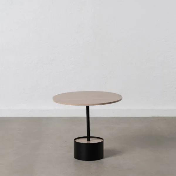 BigBuy Home Småbord>Mittbord svart naturfärgat 50 x 50 x 45 cm