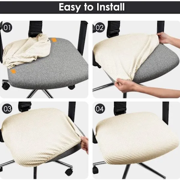 NeunWolken Stolar>Mjuk stretch spandex stolsitsöverdrag och ryggstödsskydd, tvättbara stolsöverdrag