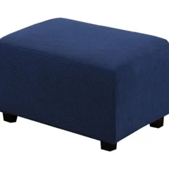 Sittpuffar>Mjuk stretchig fyrkantig sittpufföverdrag, mjukt jacquard fotstödsskydd för att skydda fotstöd, sittpufföverdrag med elastisk botten, maskintvättbar - S-N | Fyndiq