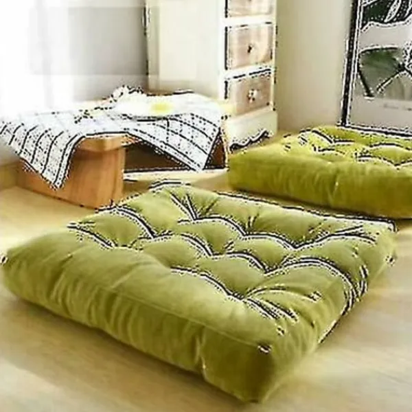 Sittpuffar>Mjuk Tjock Soffa Stol Sammet Kuddar Säte Kvadratisk Golv Trädgård Mat 55*55cm