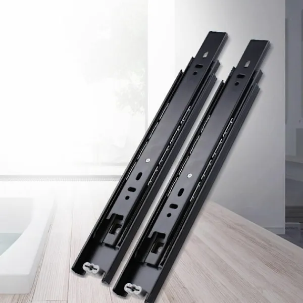 Kistor & Koffertar>Mjukstängande lådskenor 300 mm, Full extension lådskena robust lastkapacitet 45 kg, 1 par (2 st)(1 par med dämpning 12" (30cm))