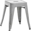 BellaFurn Pallar>Modern stapelbar pall - Barstol - Space -Saving Design | Färg: Silver