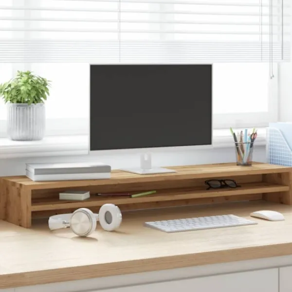 vidaXL Tv-Bänkar>Monitorstativ hantverksmässig ek 100x24x13 cm konstruerat trä