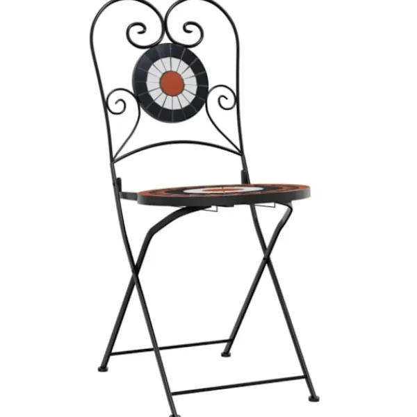 vidaXL Balkongmöbler>Mosaikbord terrakotta och vit järn och keramik