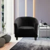 Generic Fåtöljer>Multi-elastiskt sammetsöverdrag för Tullsta Cabriolet Fåtölj Modell Stark Färg: Svart (Fåtöljöverdrag + Kudde)
