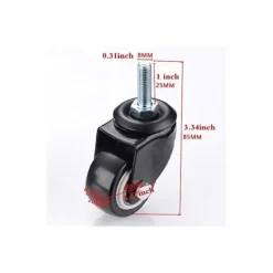 Stolar>M8x25mm 4 st lastbärande 240 kg vagn roterande caster PU möbel pulverersättning (utan bromsrullar),--
