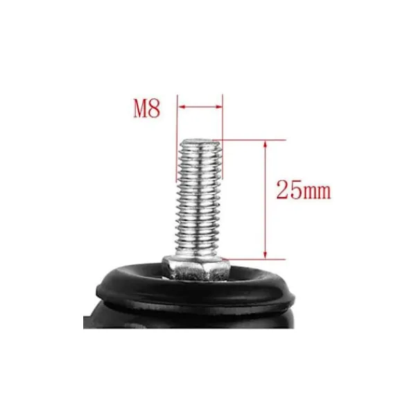 Stolar>M8x25mm 4 st lastbärande 240 kg vagn roterande caster PU möbel pulverersättning (utan bromsrullar),--