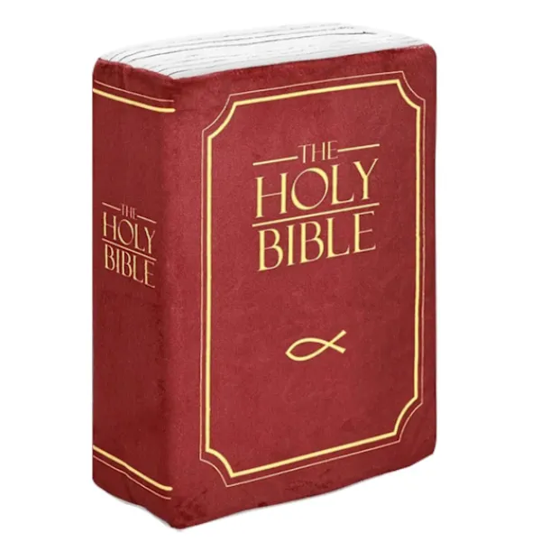 EURL Sittpuffar>Mysig Tro-Bibel Kudde Öppningsbar Bok Plysch Kudde för Heliga Bibeln Barn Kramkudde Present, Röd