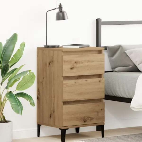 vidaXL Sängar>Nattduksbord Artisan Ek 45 x 35 x 44 cm Konstruerat trä