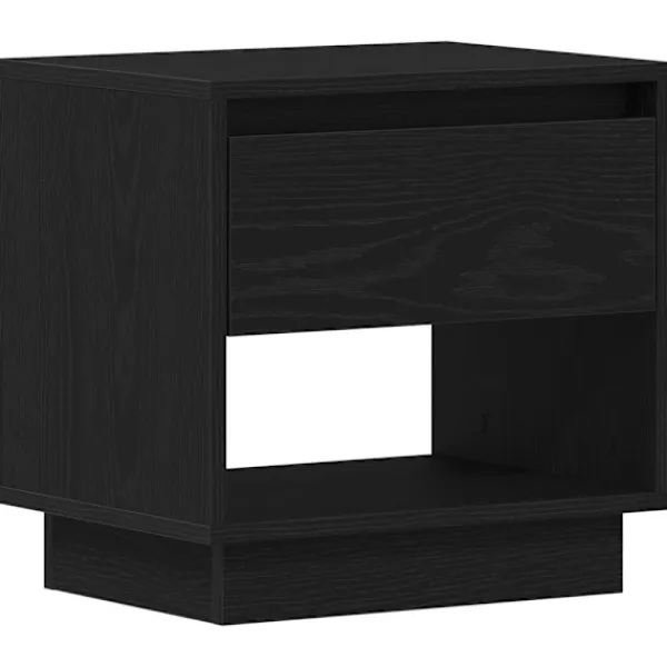vidaXL Sängar>Nattduksbord med låda Svart Ek 45 x 34 x 44 cm Konstruerat trä