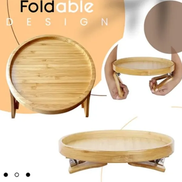 Småbord>Naturlig bambu soffa Armstöd Clip-on bricka 25*25cm