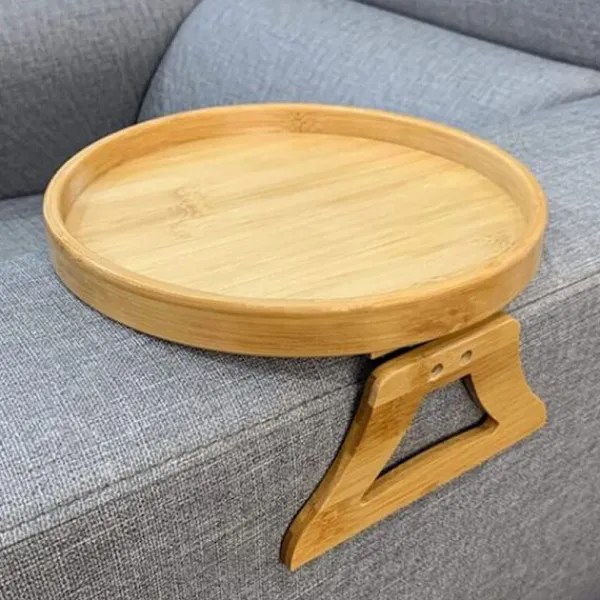 Småbord>Naturlig bambu soffa Armstöd Clip-on bricka 25*25cm