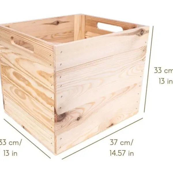 CREATIVE DECO Kistor & Koffertar>Naturligt träfodral Kompatibel med KALLAX och EXPIDIT Hyllor 33x37x33cm | Förvaringskub | KREATIV DECO
