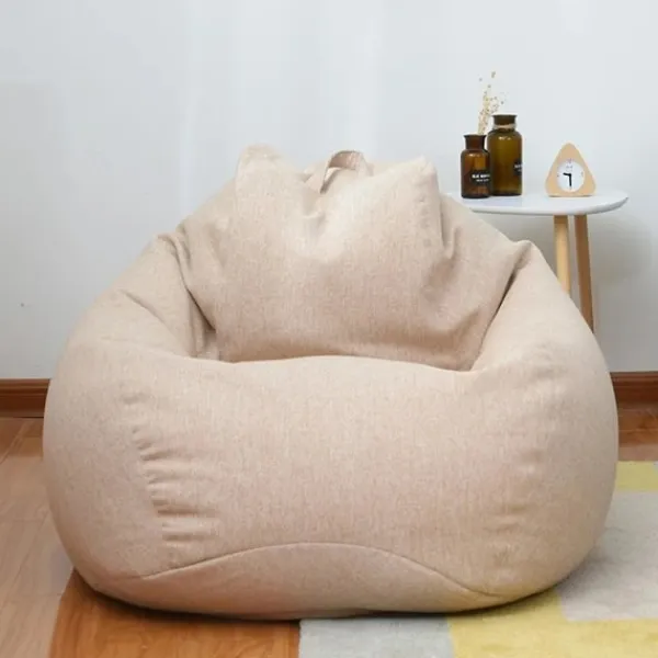 Sittsäckar>Ny extra stor sittsäckstolar Soffa Överdrag inomhus La Lounger För Vuxna Barn Kampanjpris Khaki 80 * 90cm