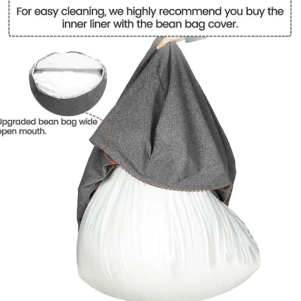 Sittsäckar>Nytt innerfoder för Bean Bag Chair Coer Stor Lättstädad Soffsits coolwhite 100x120cm