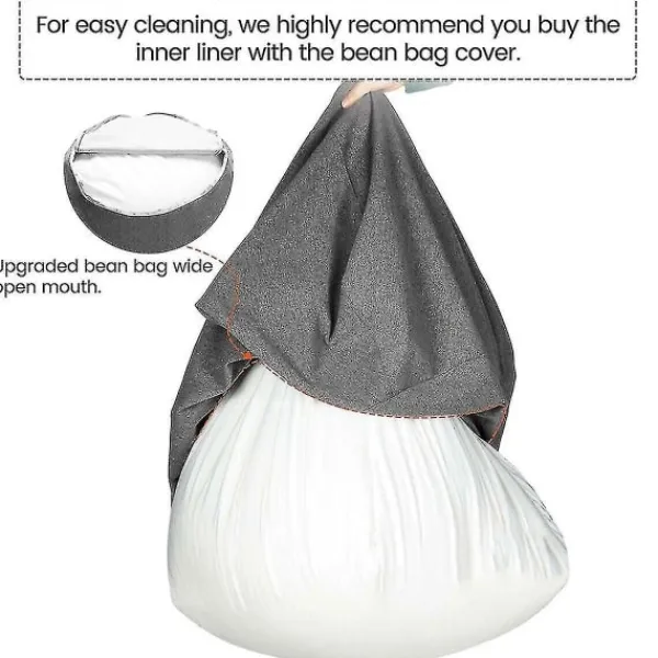 Sittsäckar>Nytt innerfoder för Bean Bag Chair Coer Stor Lättstädad Soffsits coolwhite 100x120cm