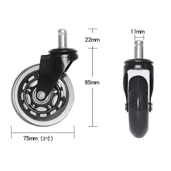 Kontorsmöbler>Office Chair Wheels Replacement Rubber Chair Casters For Hardwood