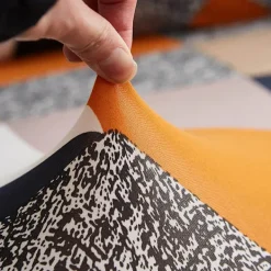Soffor>Orange Geometry, Stretchig sofföverdrag 3-sits sofföverdrag med armstöd Modern Universal Elastisk sofföverdrag Sofföverdrag Skyddande överdrag