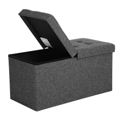 Songmics Sittpuffar>Ottoman med förvaring 76 x 38 x 38 cm – hopfällbar sittbänk i s