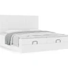 vidaXL Sängar>Ottoman sängram med madrasser vit 180x200 cm konstläder