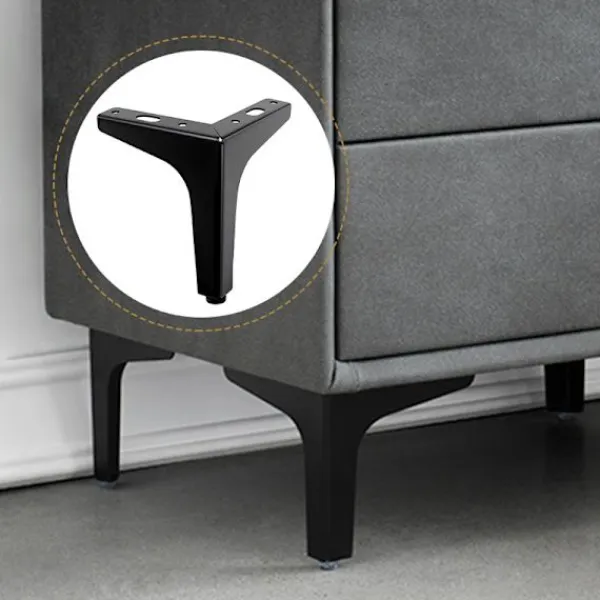 Soffbord>4-pack 10 cm svarta metallmöbelben - för skåp, soffa, soffbord