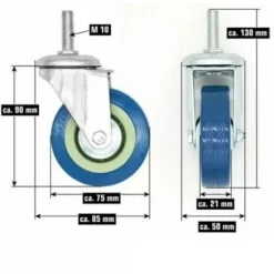 Stolar>4-pack 360° möbelhjul 75mm M10 Heavy Duty Swivel Caste