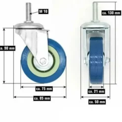 Stolar>4-pack 360° Möbelhjul 75mm M10 Kraftiga Svängbara Hjul..DEBUNS