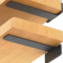 Hyllor>6-pack Flytande Hyllfästen, 15 cm Kraftiga Industriella Hyllfästen, Svarta Metall L-fästen för Hyllstöd D[YDE]