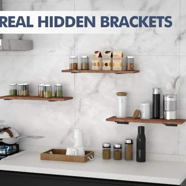 Hyllor>6-pack Flytande Hyllkonsoler, 6 Tum Kraftiga Industriella Hyllkonsoler, Svarta Metall L-konsoler för Hyllstöd D