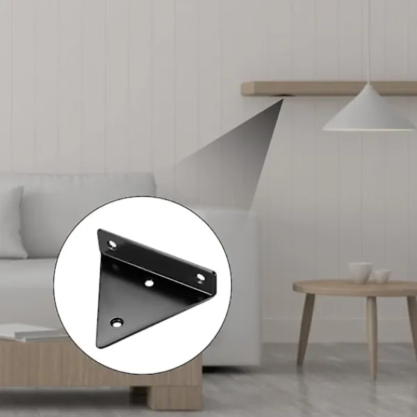Hyllor>4-pack flytande hyllkonsoler, osynliga triangulära väggkonsoler, dolda väggkonsoler för hyllor, svart