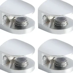 Hyllor>4-pack Glashyllfästen, Justerbara Klämfästen för Hyllor, Väggmonterade Klämmor för 6-8 mm Glashyllor, Badrumsklämma Hållare Stöd Hårdvara