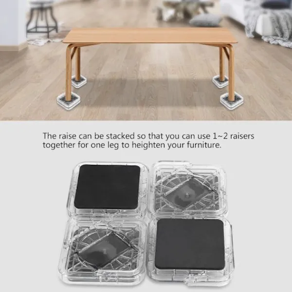 Pallar>8-pack halkfria möbelbensplattor för bord, skrivbord, säng, soffa och stolar (transparent vit)