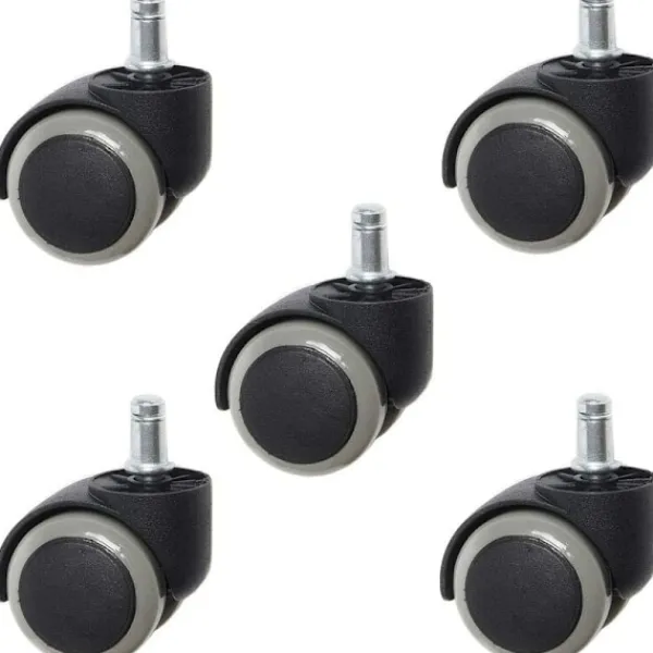 Kontorsmöbler>5-pack hjul, tysta universella kontorsstolshjul, stolhjul, för stolhjul hårda golv, rullande hjul (grå)