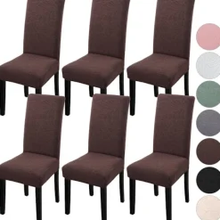 Stolar>4-pack julstolsöverdrag, stretch, avtagbara tvättbara matsal bladoklad -FX- 6
