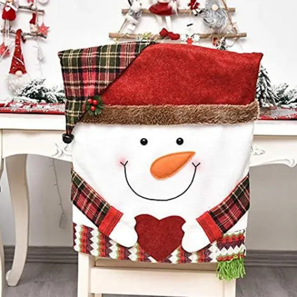 Stolar>2-pack julstolsöverdrag, tomte &- avtagbart stolsöverdrag julhem