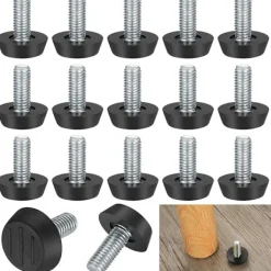 Stolar>22-pack Justerbara Möbelfötter, M8 x 20mm, Skruvnivåfötter, Golvskydd, Rund Bas, Stolsbenskruvar