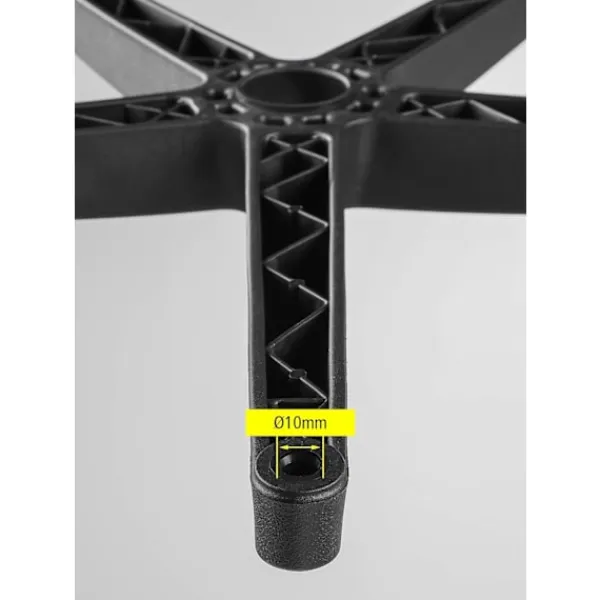 Kontorsmöbler>5-pack Rullset, Hårdgolvsrullar för Kontorsstol, Rullset 5 Hjul för Skrivbordsstol, Svart, Stiftstorlek 10mm, Diameter 50mm