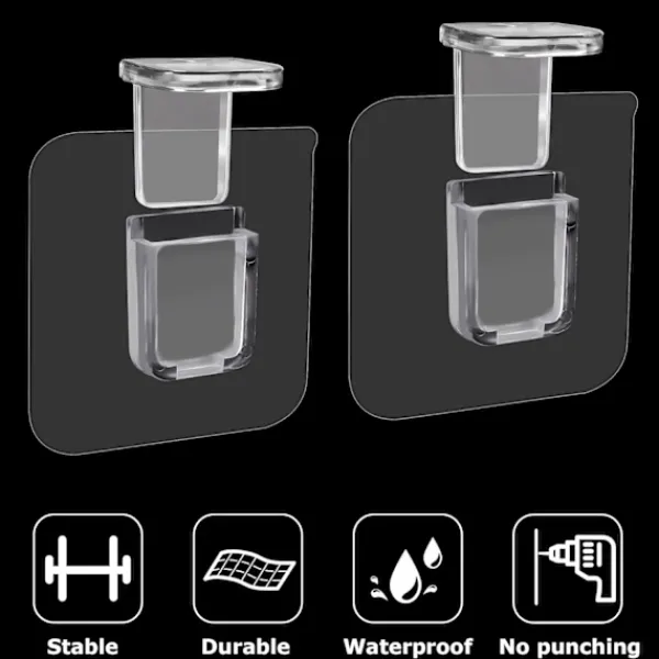 Hyllor>24-pack självhäftande hyllstöd, 6 x 6 cm hyllstöd, transparenta D'é