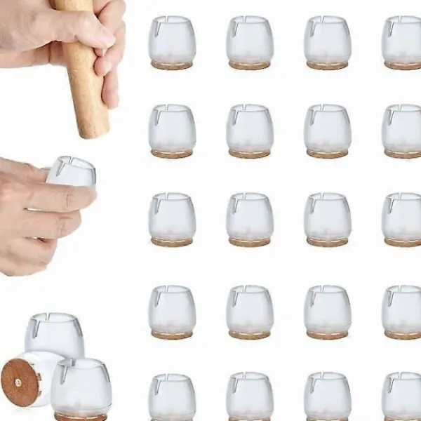 Stolar>32-pack Stolsbensskydd, Silikon Stolsbensskydd, Stolsbensskydd med Filtkuddar, Silikon Stolsbensskydd