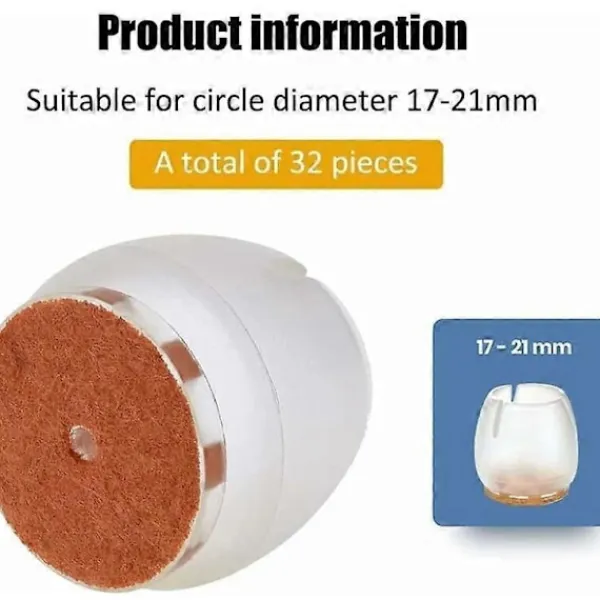 Stolar>32-pack Stolsbensskydd, Silikon Stolsbensskydd, Stolsbensskydd med Filtkuddar, Silikon Stolsbensskydd